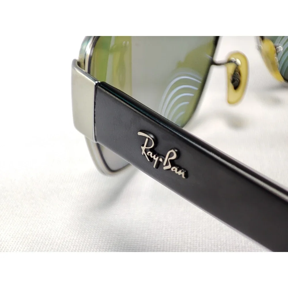 Ray-Ban RB3189 Leather II 004/9A 61mm Silver Metal Wrap Frames Only Italy